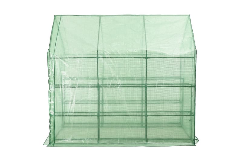 Drivhus Med 12 Hylder 143 X 214 X 196 Cm Stål - Grøn - Have - Havearbejde & dyrkning - Drivhuse