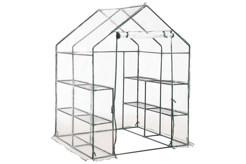 Drivhus Med 8 Hylder 143 X 143 X 195 Cm - Gennemsigtig - Have - Havearbejde & dyrkning - Drivhuse