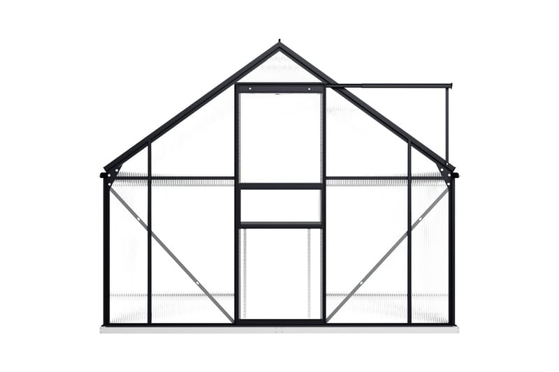 Drivhus Med Bundstel 15,2 M³ Aluminium Antracitgrå - Grå - Drivhuse - Fritstående drivhus
