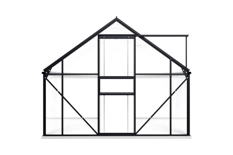 Drivhus Med Fundamentramme 22,5 M³ Aluminium Antracitgrå - Grå - Drivhuse - Fritstående drivhus