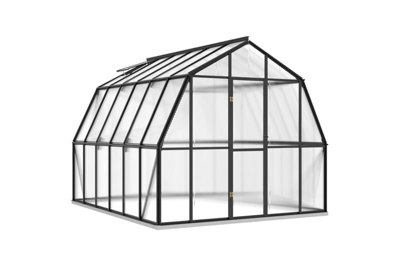 drivhus med fundamentramme 9,98 mÂ² aluminium antracitgrå - Antracit - Drivhuse - Fritstående drivhus