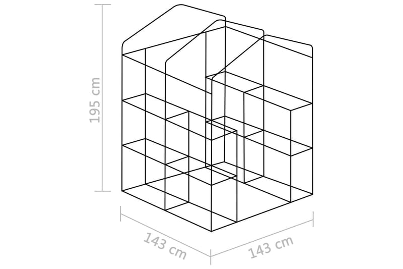 Drivhus med Hylder 143x143x195 cm Stål - Grøn - Have - Havearbejde & dyrkning - Drivhuse