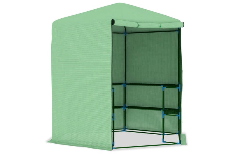 Drivhus med Hylder 227x223 cm Stål - Grøn - Have - Havearbejde & dyrkning - Drivhuse