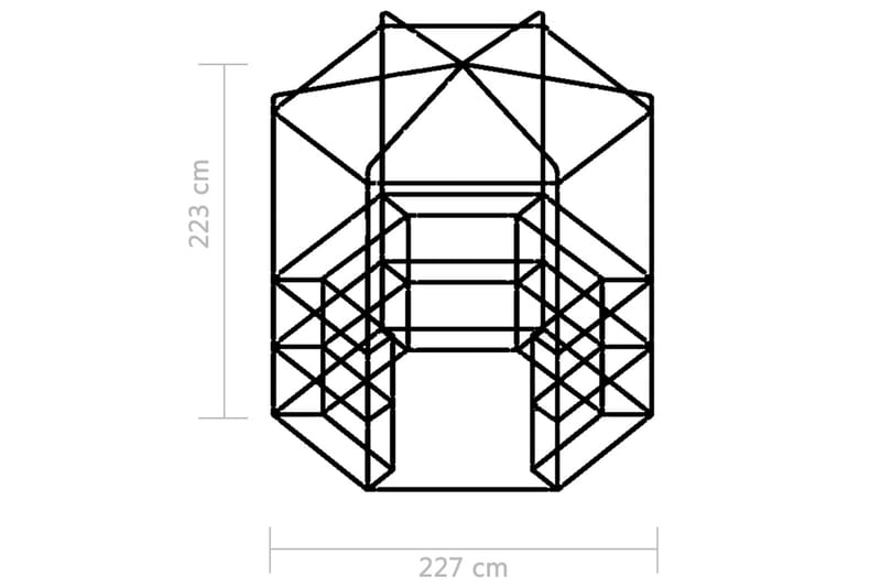 Drivhus med Hylder 227x223 cm Stål - Grøn - Have - Havearbejde & dyrkning - Drivhuse