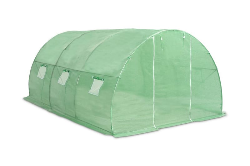 Drivhus Med Stålfundament 13,5 M² 450 X 300 X 200 Cm - Grøn - Have - Havearbejde & dyrkning - Drivhuse
