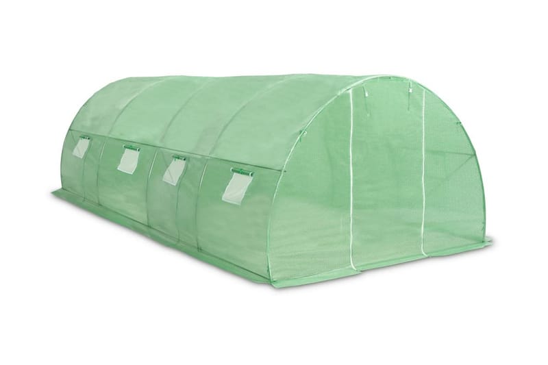 Drivhus Med Stålfundament 18 M² 600 X 300 X 200 Cm - Grøn - Have - Havearbejde & dyrkning - Drivhuse