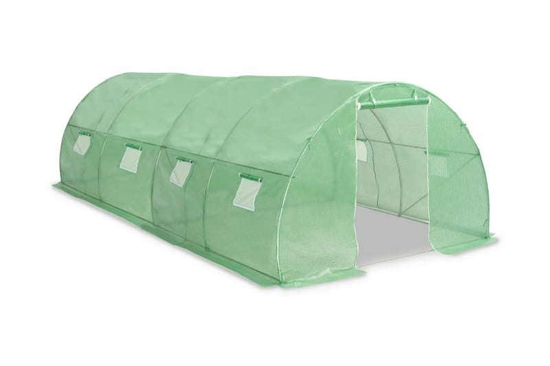 Drivhus Med Stålfundament 18 M² 600 X 300 X 200 Cm - Grøn - Have - Havearbejde & dyrkning - Drivhuse