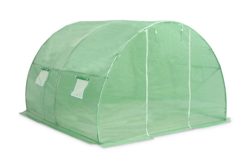 Drivhus Med Stålfundament 9 M² 300 X 300 X 200 Cm - Grøn - Have - Havearbejde & dyrkning - Drivhuse
