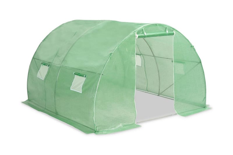 Drivhus Med Stålfundament 9 M² 300 X 300 X 200 Cm - Grøn - Have - Havearbejde & dyrkning - Drivhuse