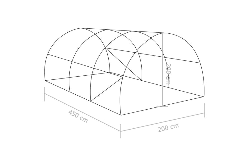 Drivhus med Stålfundament 9 m² 4,5x2x2 M - Grøn - Have - Havearbejde & dyrkning - Drivhuse