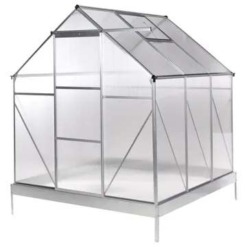 Drivhus til have Apulia Sølv 190 cm - Sølv/Transparent - Have - Havearbejde & dyrkning - Drivhuse