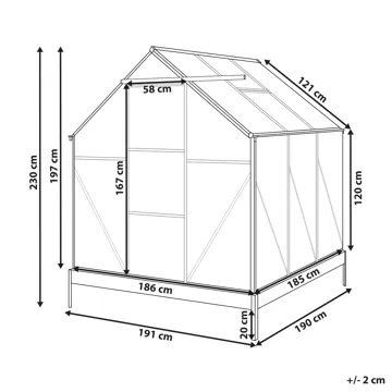 Drivhus til have Apulia Sølv 190 cm - Sølv/Transparent - Have - Havearbejde & dyrkning - Drivhuse