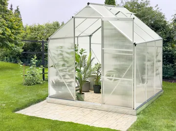 Drivhus til have Apulia Sølv 190 cm - Sølv/Transparent - Have - Havearbejde & dyrkning - Drivhuse