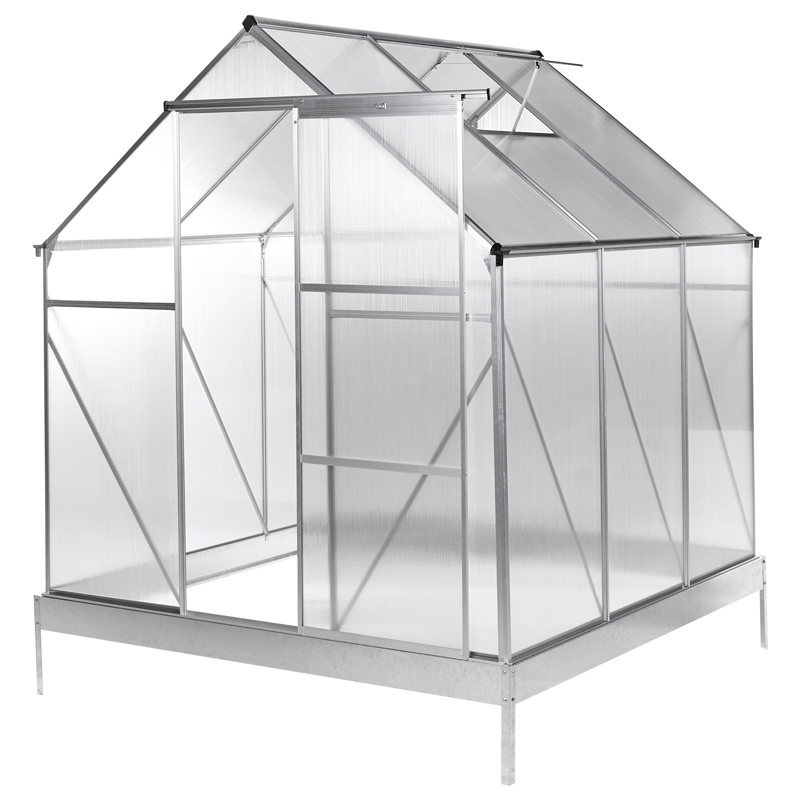 Drivhus til have Apulia Sølv 190 cm - Sølv/Transparent - Have - Havearbejde & dyrkning - Drivhuse