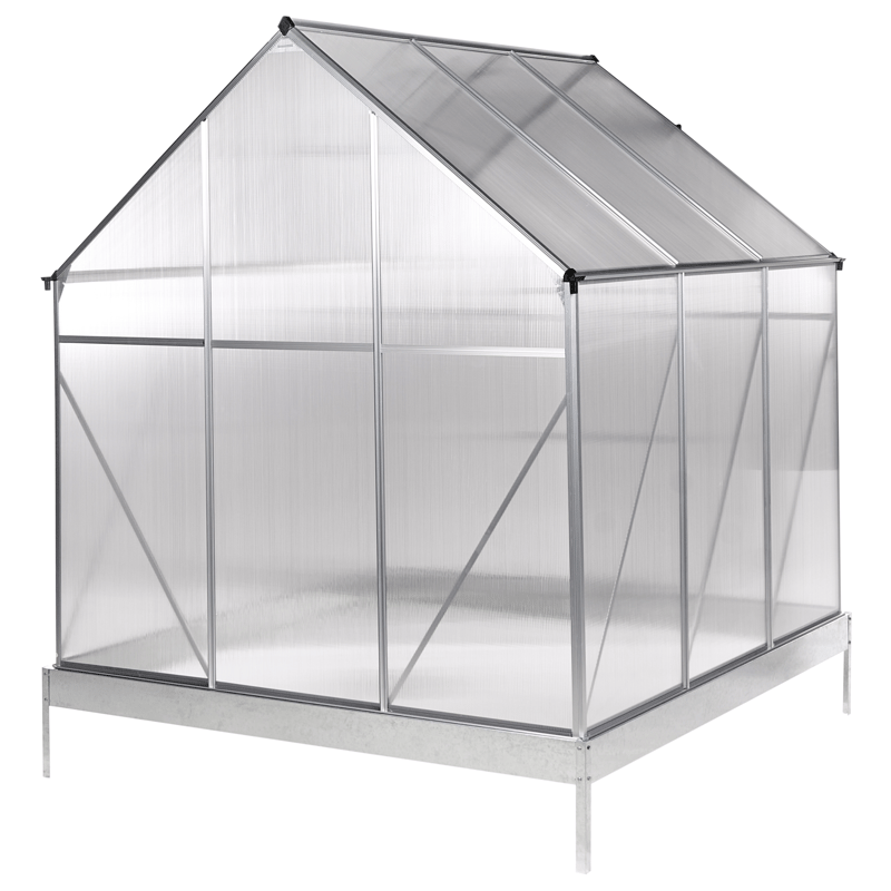 Drivhus til have Apulia Sølv 190 cm - Sølv/Transparent - Have - Havearbejde & dyrkning - Drivhuse