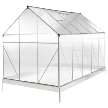 Drivhus til have Apulia Sølv 315 cm - Sølv/Transparent - Have - Havearbejde & dyrkning - Drivhuse