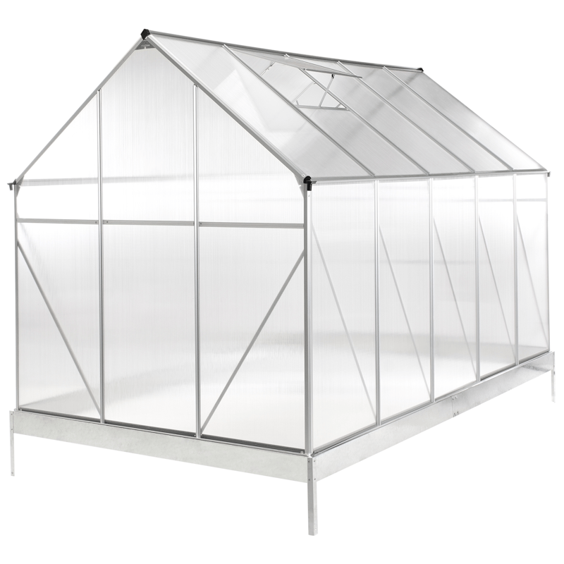 Drivhus til have Apulia Sølv 315 cm - Sølv/Transparent - Have - Havearbejde & dyrkning - Drivhuse