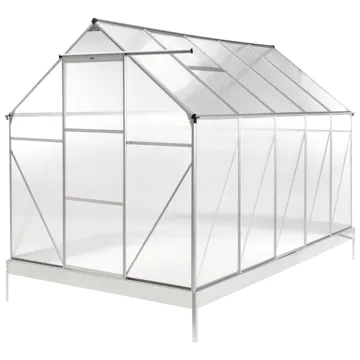 Drivhus til have Apulia Sølv 315 cm - Sølv/Transparent - Have - Havearbejde & dyrkning - Drivhuse