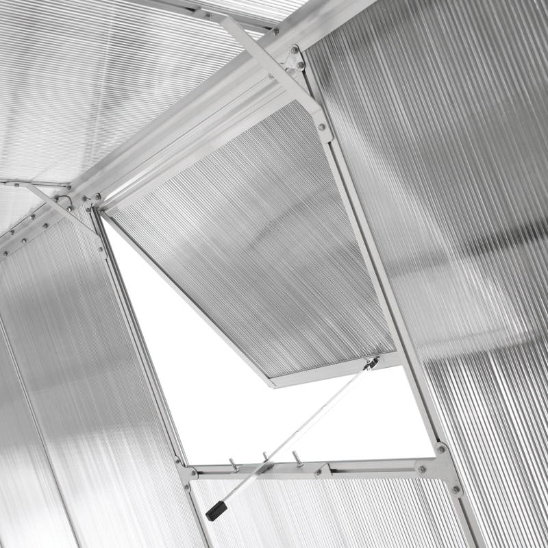 Drivhus til have Apulia Sølv 315 cm - Sølv/Transparent - Have - Havearbejde & dyrkning - Drivhuse