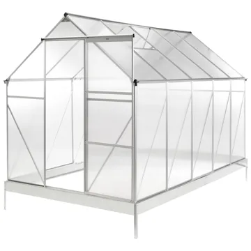 Drivhus til have Apulia Sølv 315 cm - Sølv/Transparent - Have - Havearbejde & dyrkning - Drivhuse