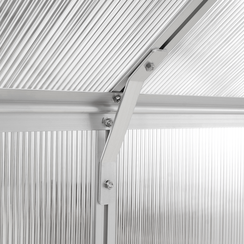 Drivhus til have Apulia Sølv 315 cm - Sølv/Transparent - Have - Havearbejde & dyrkning - Drivhuse