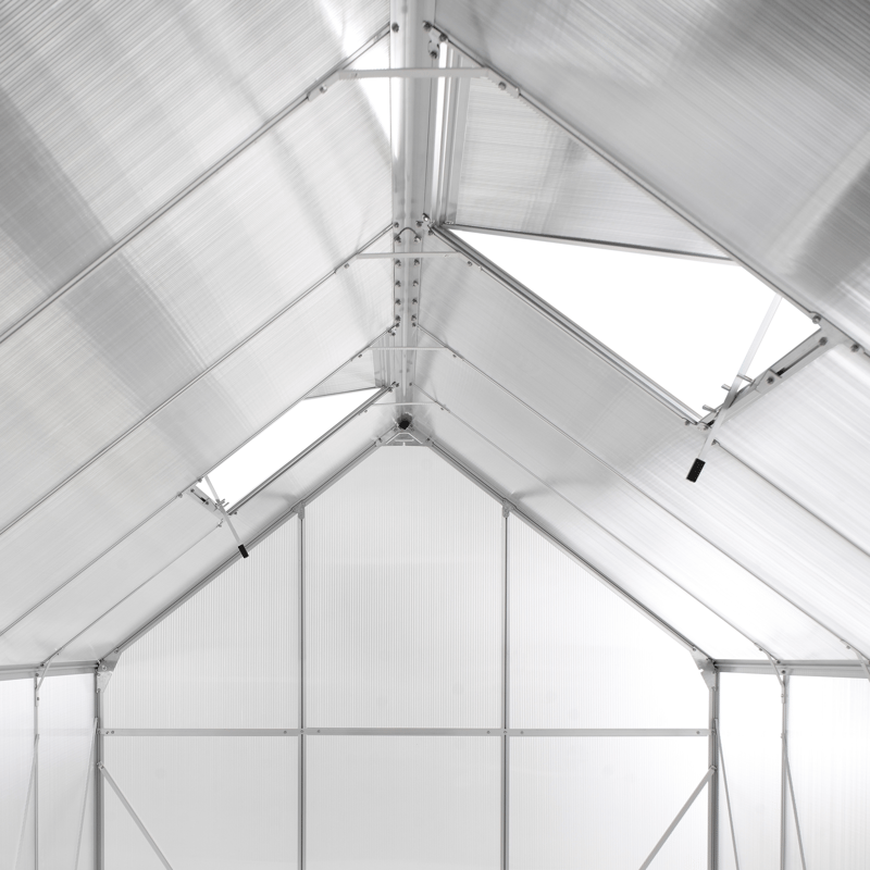 Drivhus til have Apulia Sølv 315 cm - Sølv/Transparent - Have - Havearbejde & dyrkning - Drivhuse