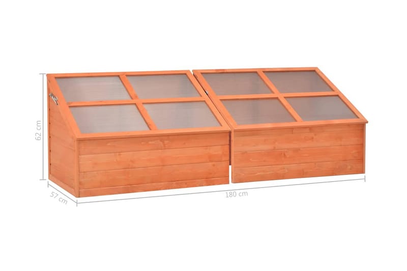 Drivhus Træ 180 X 57 X 62 Cm - Brun - Have - Havearbejde & dyrkning - Drivhuse