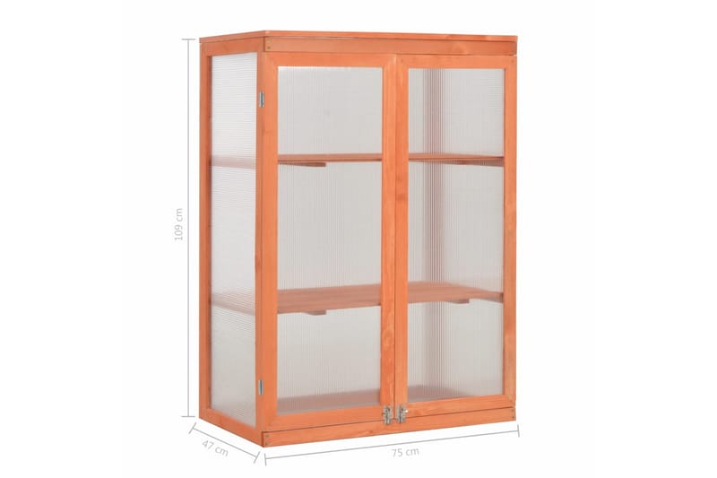 Drivhus Træ 75 X 47 X 109 Cm - Brun - Have - Havearbejde & dyrkning - Drivhuse