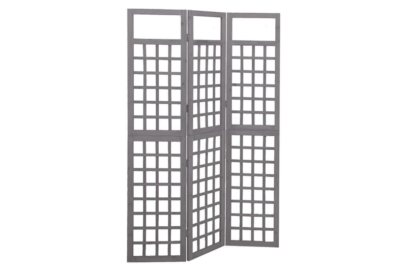 3-panels rumdeler/espalier 121x180 cm massivt fyrretræ grå - Grå - Espailer - Drivhustilbehør