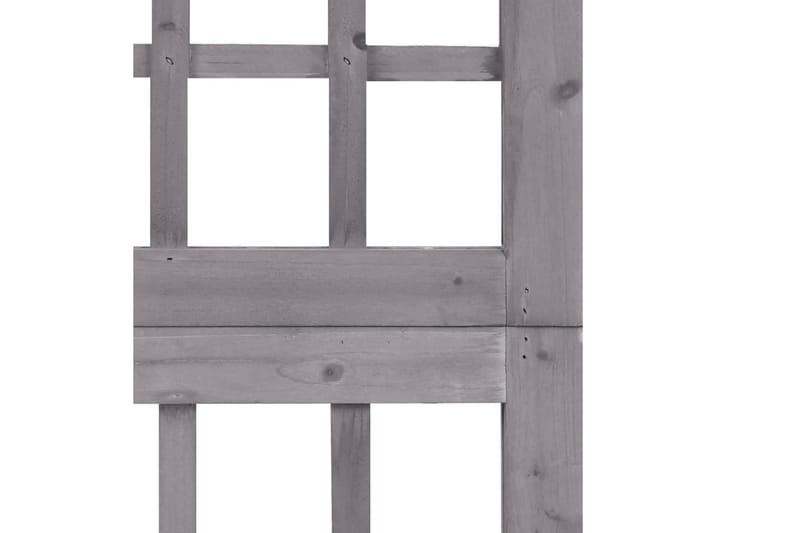 3-panels rumdeler/espalier 121x180 cm massivt fyrretræ grå - Grå - Have - Havearbejde & dyrkning - Drivhuse - Drivhustilbehør