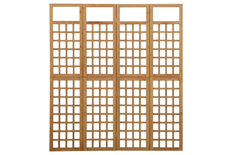4-panels rumdeler/espalier 161x180 cm massivt grantræ - Brun - Drivhustilbehør - Espailer