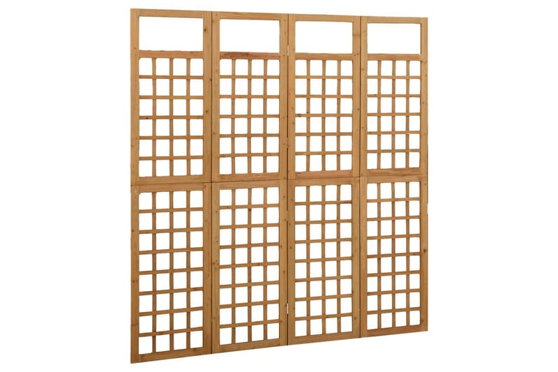 4-panels rumdeler/espalier 161x180 cm massivt grantræ - Brun - Have - Havearbejde & dyrkning - Drivhuse - Drivhustilbehør
