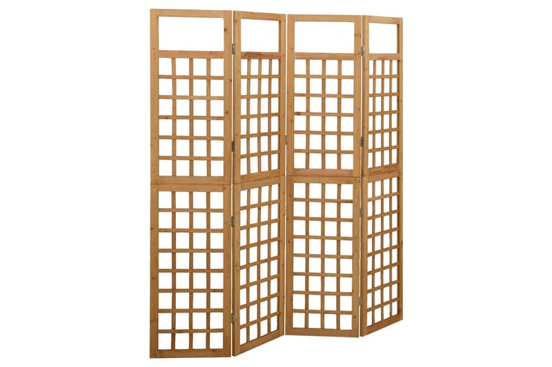 4-panels rumdeler/espalier 161x180 cm massivt grantræ - Brun - Have - Havearbejde & dyrkning - Drivhuse - Drivhustilbehør