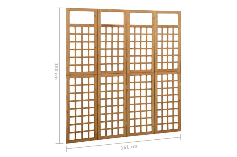 4-panels rumdeler/espalier 161x180 cm massivt grantræ - Brun - Drivhustilbehør - Espailer