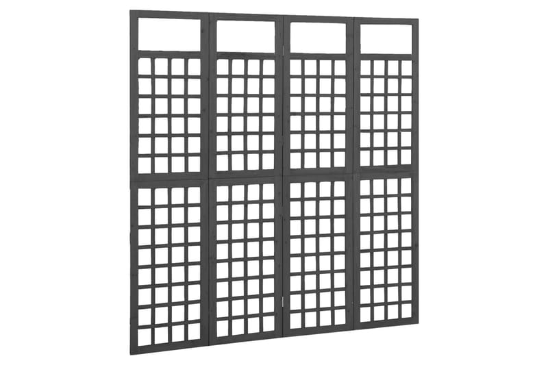 4-panels rumdeler/espalier 161x180 cm massivt fyrretræ sort - Sort - Have - Havearbejde & dyrkning - Drivhuse - Drivhustilbehør