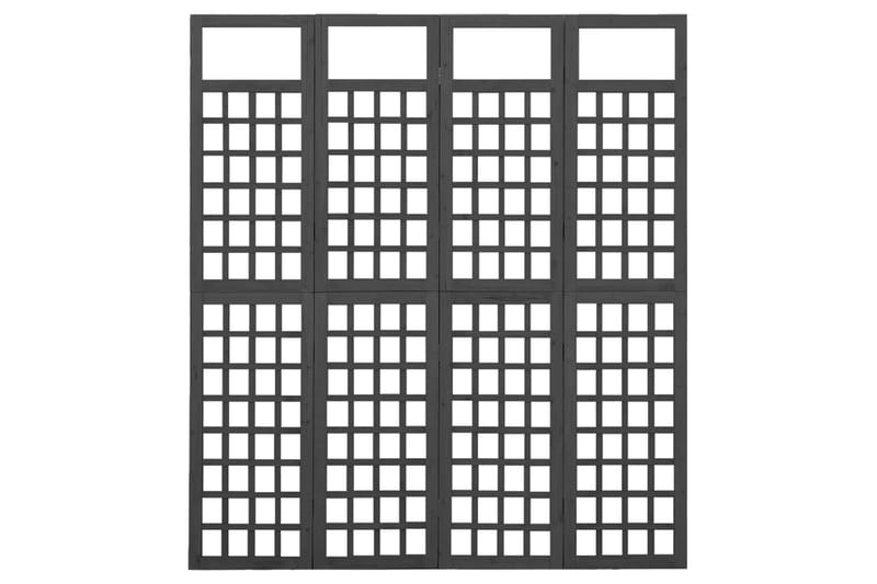 4-panels rumdeler/espalier 161x180 cm massivt fyrretræ sort - Sort - Have - Havearbejde & dyrkning - Drivhuse - Drivhustilbehør