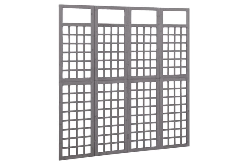 4-panels rumdeler/espalier 161x180 cm massivt fyrretræ grå - Grå - Have - Havearbejde & dyrkning - Drivhuse - Drivhustilbehør