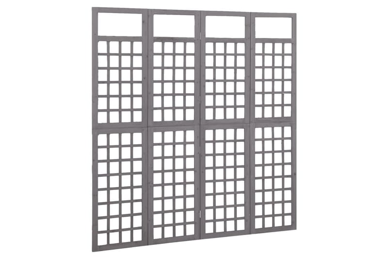 4-panels rumdeler/espalier 161x180 cm massivt fyrretræ grå - Grå - Drivhustilbehør - Espailer