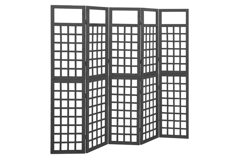5-panels rumdeler/espalier 201,5x180 cm massivt fyrretræ - Sort - Drivhustilbehør - Espailer