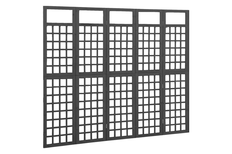 5-panels rumdeler/espalier 201,5x180 cm massivt fyrretræ - Sort - Have - Havearbejde & dyrkning - Drivhuse - Drivhustilbehør