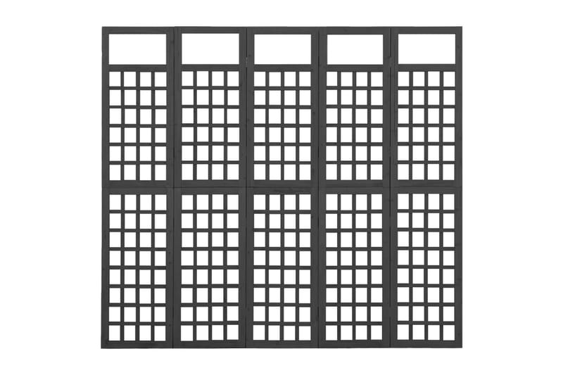 5-panels rumdeler/espalier 201,5x180 cm massivt fyrretræ - Sort - Have - Havearbejde & dyrkning - Drivhuse - Drivhustilbehør