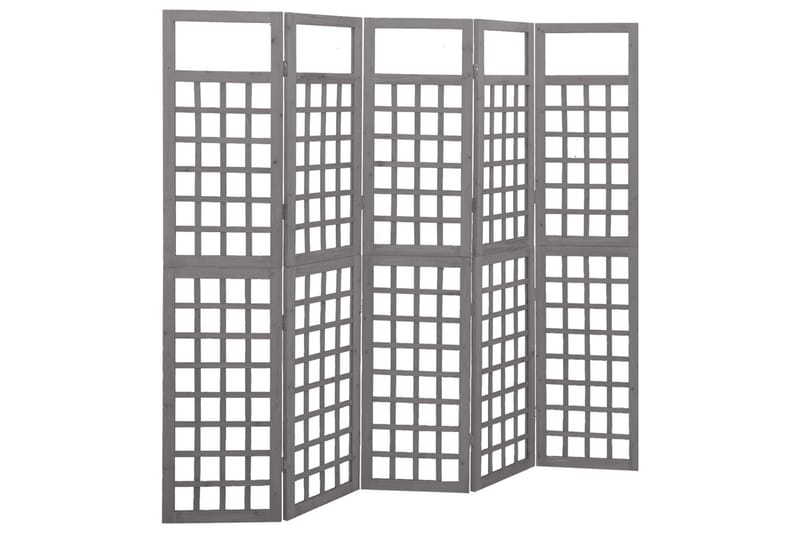 5-panels rumdeler/espalier 201,5x180 cm massivt fyrretræ grå - Grå - Drivhustilbehør - Espailer