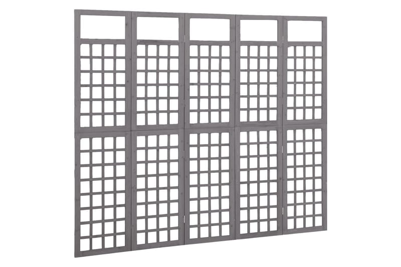 5-panels rumdeler/espalier 201,5x180 cm massivt fyrretræ grå - Grå - Drivhustilbehør - Espailer