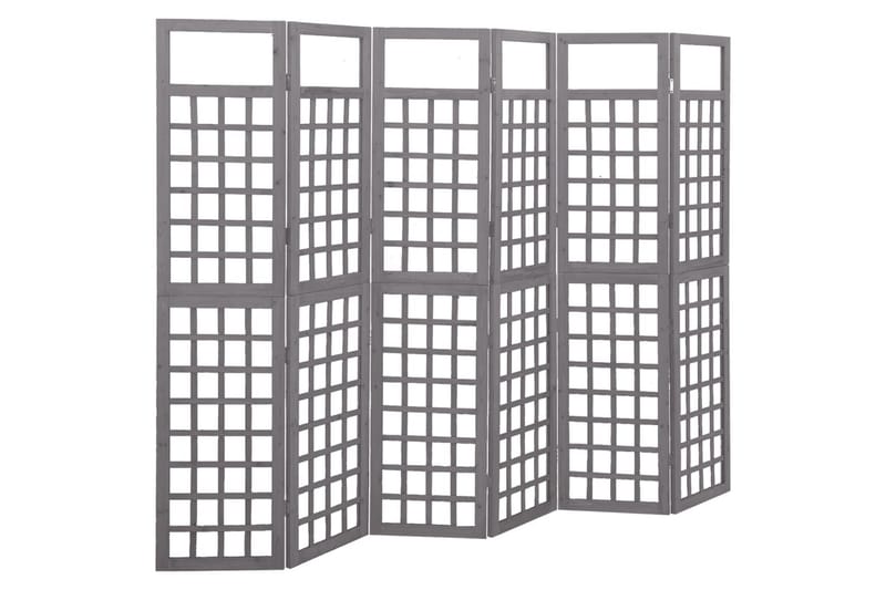 6-panels rumdeler/espalier 242,5x180 cm massivt fyrretræ grå - Grå - Have - Havearbejde & dyrkning - Drivhuse - Drivhustilbehør