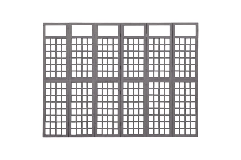 6-panels rumdeler/espalier 242,5x180 cm massivt fyrretræ grå - Grå - Drivhustilbehør - Espailer