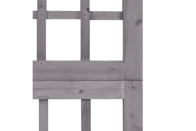 6-panels rumdeler/espalier 242,5x180 cm massivt fyrretræ grå - Grå - Have - Havearbejde & dyrkning - Drivhuse - Drivhustilbehør