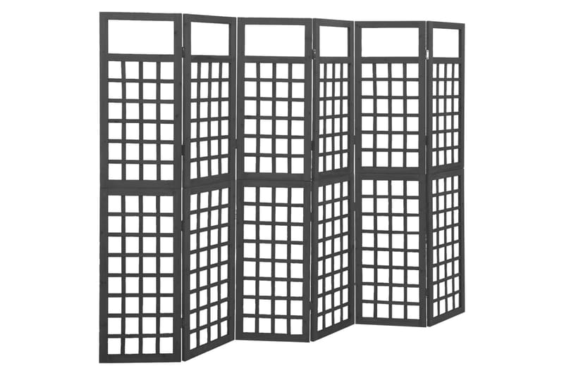 6-panels rumdeler/espalier 242,5x180 cm massivt fyrretræ - Sort - Drivhustilbehør - Espailer
