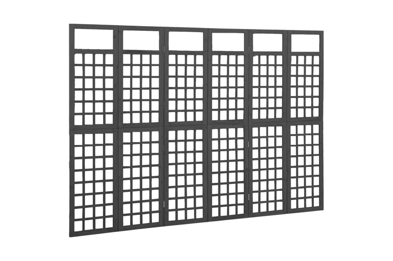 6-panels rumdeler/espalier 242,5x180 cm massivt fyrretræ - Sort - Have - Havearbejde & dyrkning - Drivhuse - Drivhustilbehør