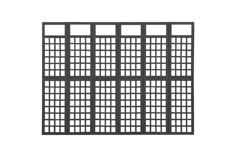 6-panels rumdeler/espalier 242,5x180 cm massivt fyrretræ - Sort - Have - Havearbejde & dyrkning - Drivhuse - Drivhustilbehør