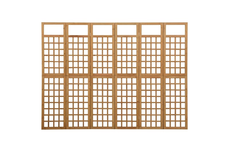 6-panels rumdeler/espalier 242,5x180 cm massivt grantræ - Brun - Have - Havearbejde & dyrkning - Drivhuse - Drivhustilbehør
